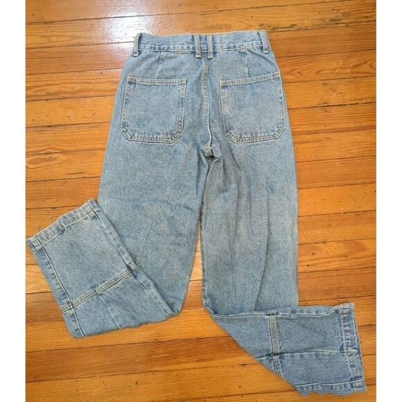 LIONESS WOMEN'S HIGH WAISTED CARGO POCKETS JEANS SZ XXS MED WASH PRINCESS POLLY - Picture 9 of 9